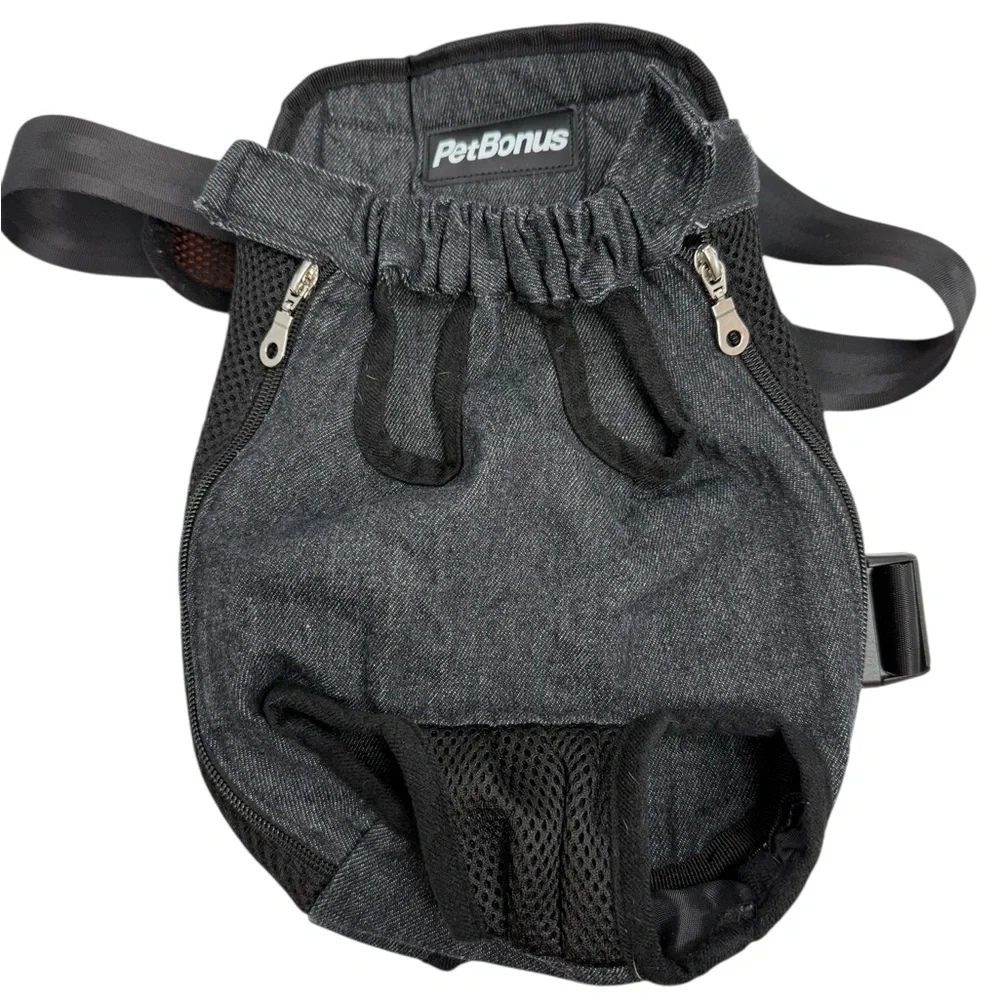PetBonus Gray Pet Carrier dog sling Backpack size medium
